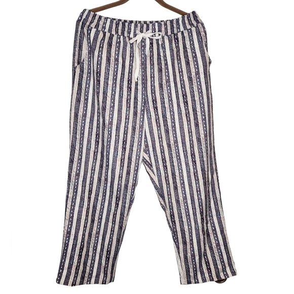 Fashion Says Me Too Striped Pants Size Large - Picture 1 of 12